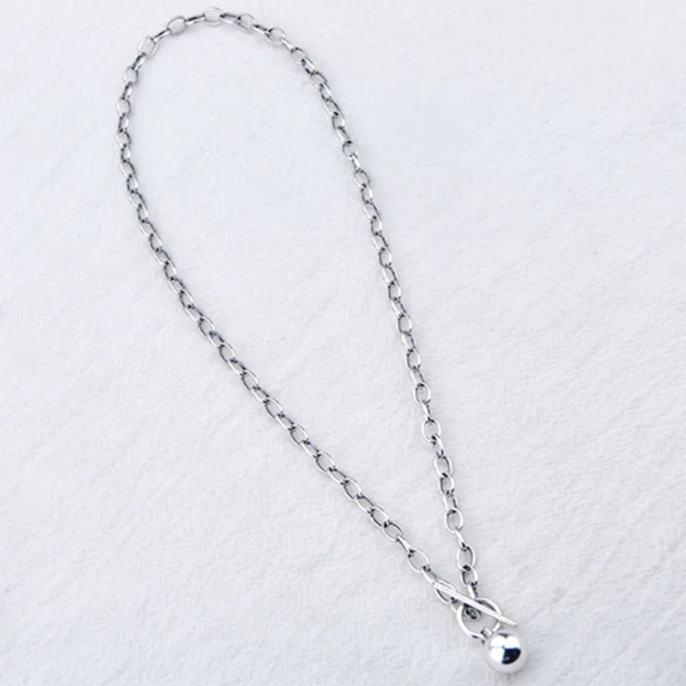 NEW 925 STERLING SILVER ROUND BEAD PENDANT NECKLACE - Picture 3 of 7